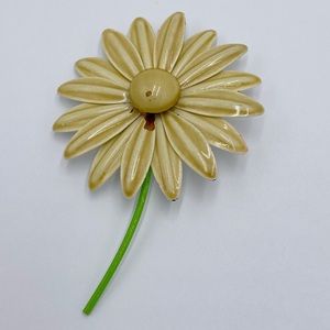 Vintage Enamel Flower Brooch / Pin Flower Power